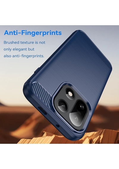 Caseonn Oneplus 15 Kılıf Karbon Fiber Desenli Koruyucu Arka Kapak Siyah