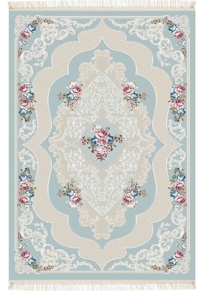Brillant Ipek Latex Kaymaz Taban Halı-Ebru Hj11618.801-(90X160)