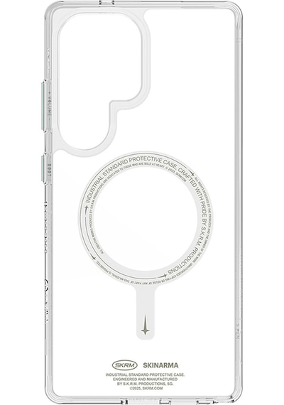 Galaxy S25 Ultra Kılıf Magsafe Uyumlu Şeffaf Fosforlu Skinarma Saido Nightglow Kapak Şeffaf