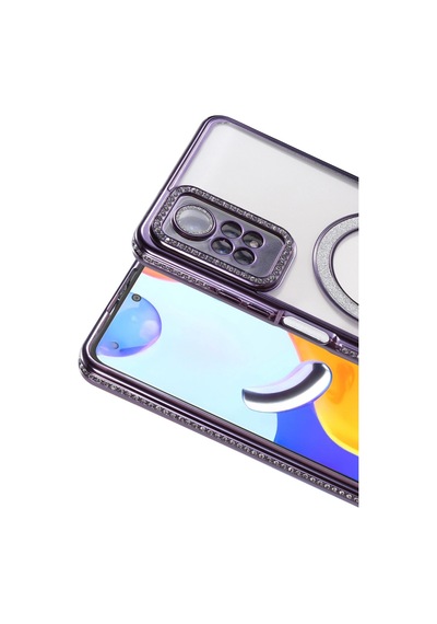 Xiaomi Redmi Note 12 Pro 4g Joke Simli Magneticsafe Kılıf Derin Mor