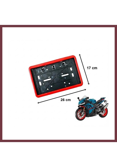 Storeşahin Çerçeveli Dikdörtgen Plakalık Plaka Altlığı Kırmızı 26x17cm 1 Adet Shn0720