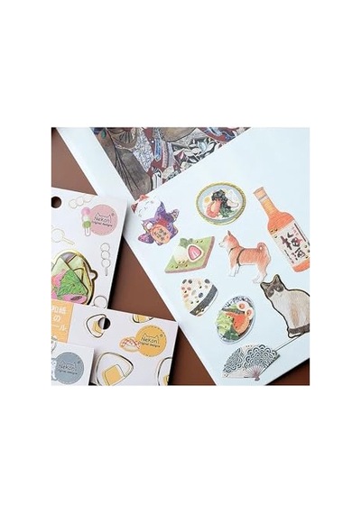 Kedilerin Dünyası Temalı 36 Adet Sticker Seti Bullet Journal