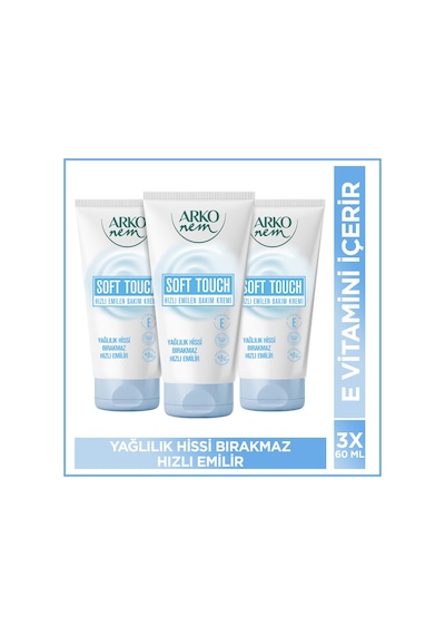 Arko Nem Hızlı Emilen Bakım Kremi 3x60 Ml