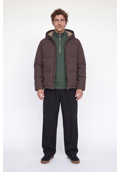 Jack & Jones Jjgalaxy Erkek Şişme Mont Puffer Ceket Günlük Rahat Kahverengi