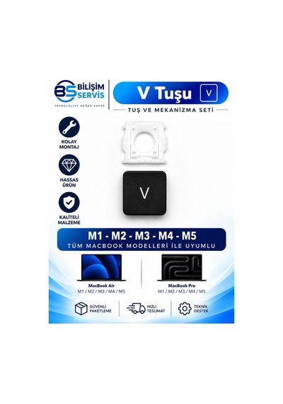 Macbook Pro & Air M1-m2-m3 Uyumlu Klavye Yedek Tuş Seti T-q Arası