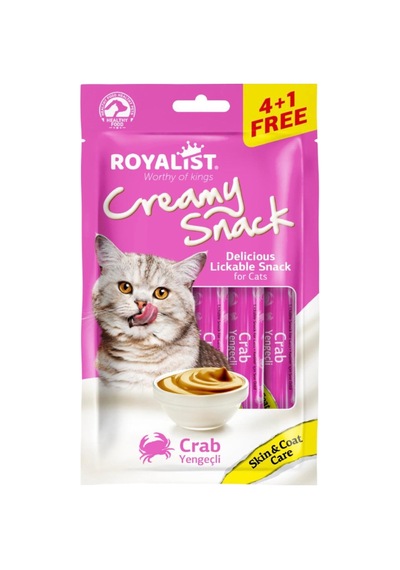Creamy Snack Yengeçli Kedi Ödül Maması 4+1 Üçlü Paket