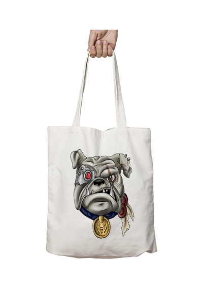 Art Hediye Pug Puppy Bulldog İki Tarafı Kalıcı Baskılı Yıkanabilir Çanta Çok Renkli