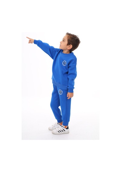 Toontoy Kids Toontoy Erkek Çocuk Nakışlı Eşofman Takım Saks Mavisi