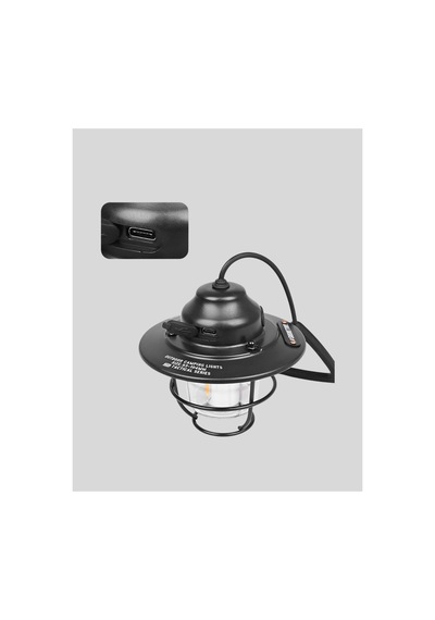 Astraltech Outdoor Retro Kamp Işığı Uzun Ömürlü Pil Taşınabilir Suya Dayanıklı Siyah