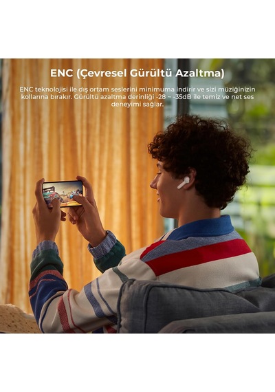 Ew305 Kablosuz Bluetooth 5.1 Mikrofonlu Tws Kulaklık - Enc Çevresel Gürültü Engelleme, Ipx5 Su Geçirmez, 30 Saat O