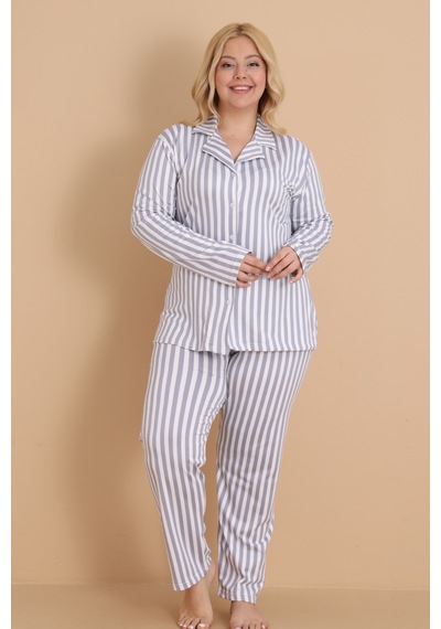 Wordex Mirano 9851 Uzun Kollu Şardonlu Soft Kışlık Düğmeli Büyük Beden Kalpli Kadın Pijama Takımı Gri Wordex Mirano 9851 Uzun Kollu Şardonlu Soft Kışlık Düğmeli Büyük Beden Kalpli Kadın Pijama Takımı Gri
