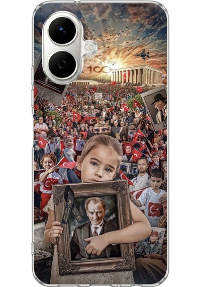 Tecno Spark Go 2 Uyumlu Anıtkabir Atatürk Portre Baskılı Silikon Kılıf Renkli