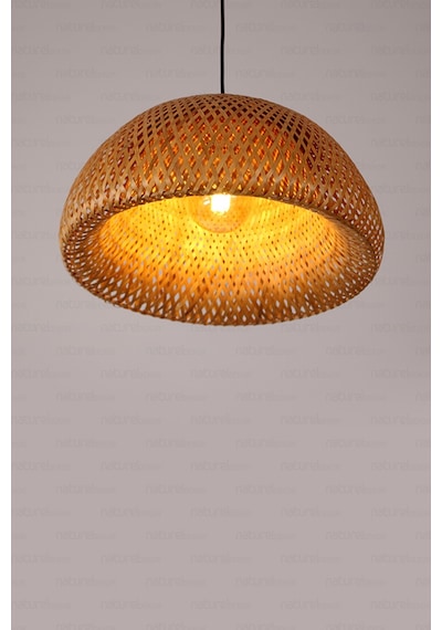 Bohem Bambu Boja Pendant Sarkıt Avize Lamba 45 Cm - Iskandinav, Modern, Bohem, Rattan Aydınlatma Bambu