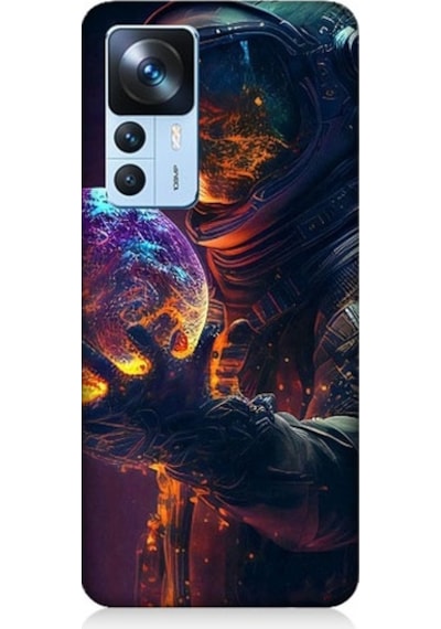 Xiaomi Mi 12t Uyumlu Astranot Ve Gezegen Desenli Silikon Kılıf