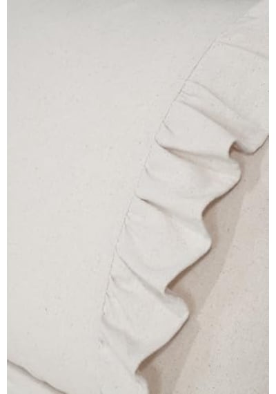 Cotton Maison Naturel Fırfırlı Yatak Örtüsü Takımı Double Vintage 240x260 Cm Krem, 4624 Çok Renkli