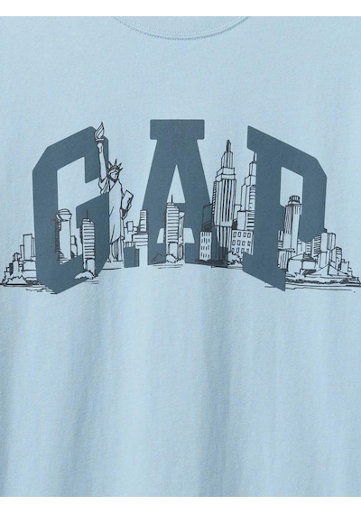 Gap 745022000 V-gap Nyc Skyline Erkek Tişört Mavi