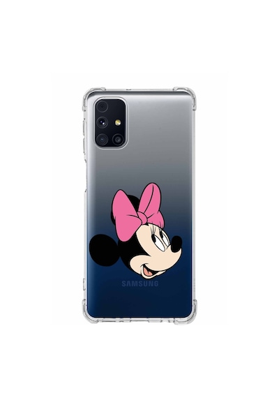 Samsung Galaxy Uyumlu M31s Köşe Korumalı Antişok Kapak Minnie Mouse Tasarımlı Şeffaf Kılıf