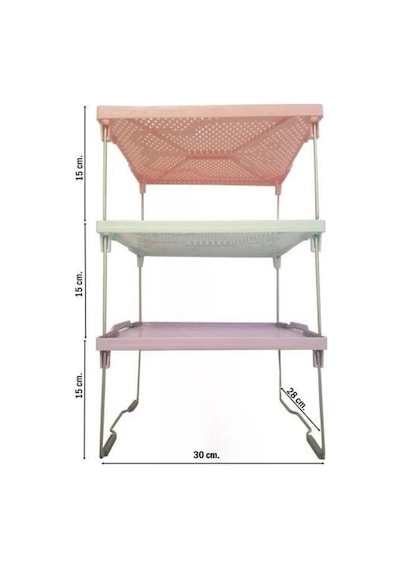 Dolap İçi Düzenleyici Metal Ayaklı Plastik Mutfak Raf Organizer Çok Renkli 98440115