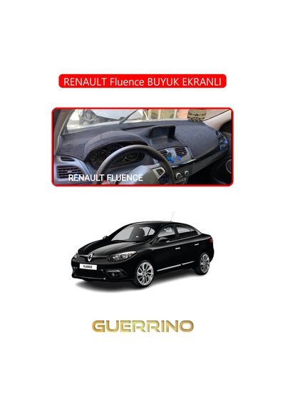 Renault Fluence Buyuk Ekranlıtorpido Koruma Halısı Kırmızı Kenar