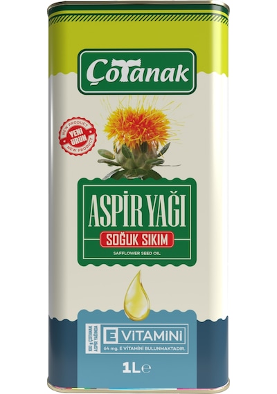 Çotanak Soğuk Sıkım Aspir Yağı 1 L