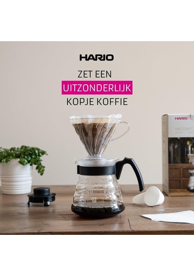 Craft Kit V60 Cam Kahve Servisi Sunuculu Plastik Damlatıcı, Ölçüm Kaşığı Ve Filtreli, Borosilikat, Siyah, Boyut