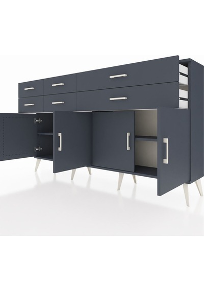 Arges Konsol 3 Raflı 6 Çekmeceli 4 Kapaklı 176x30x99 Antrasit-antrasit Antrasit - Antrasit Arges Konsol 3 Raflı 6 Çekmeceli 4 Kapaklı 176x30x99 Antrasit-antrasit Antrasit - Antrasit