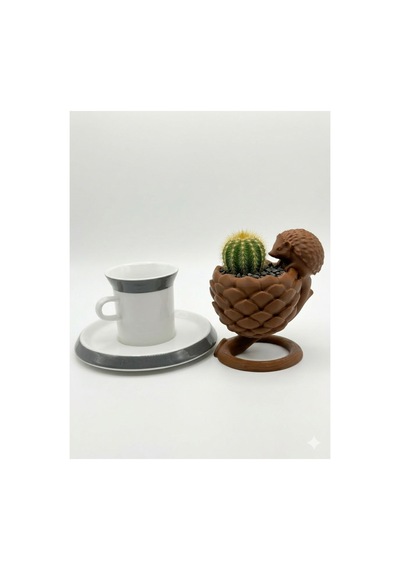 3d Tasarım Kirpi Figürlü Dekoratif Kaktüs Saksısı - 11x7 Cm