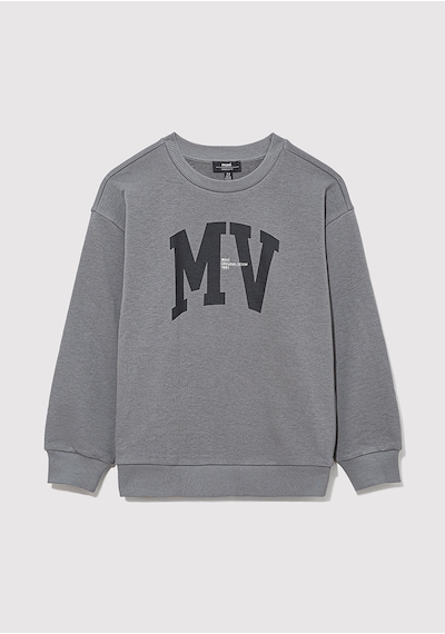 Mavi - Mv Logo Baskılı Kapüşonlu Gri Sweatshirt 6s10054-70098