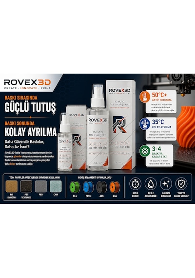Rovex3d 3d Yazıcı Tabla Yapıştırıcısı 250 Ml