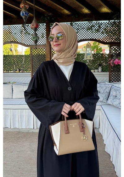 Rabia Şamlı Nazenin Kot Tencel Kap Siyah Normal