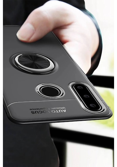 Huawei Y6p Uyumlu Kılıf Range Yüzüklü Silikon - Kırmızı