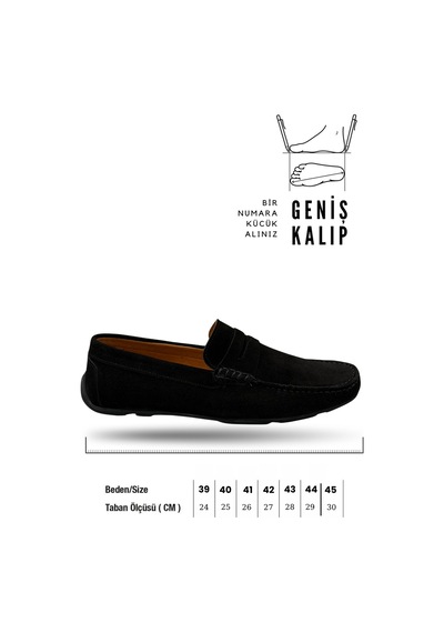 Sermoda Erkek Loafer - Hakiki Deri Rok Loafer Erkek Ayakkabı Süet Siyah
