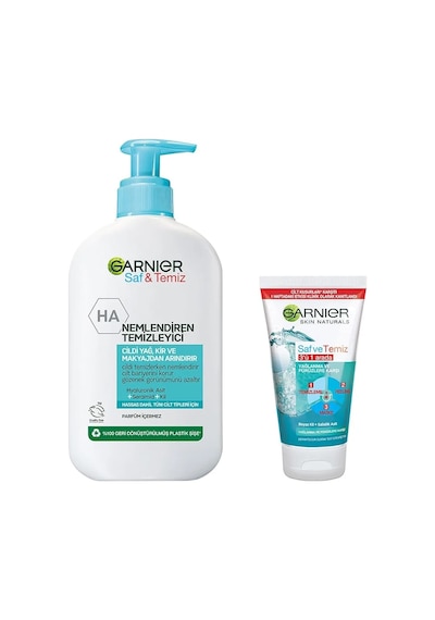 Garnier Saf&Temiz Nemlendiren Yüz Temizleme Jeli 150 ML + Saf&Temiz 3’ü 1 Arada Temizleyici Peeling Maske 50 ML