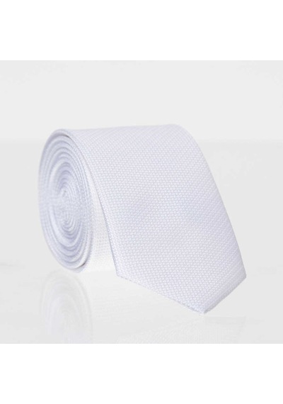 Gaffy Beyaz Slim Fit Düz Renk Dokuma Kravat / DDK-49 Beyaz