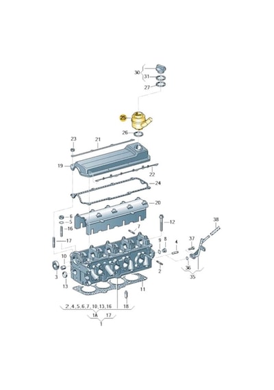 Vw Polo Classic 00-02 1.6 Akl Motor Yağ Kapak Adaptörü 06a103467e