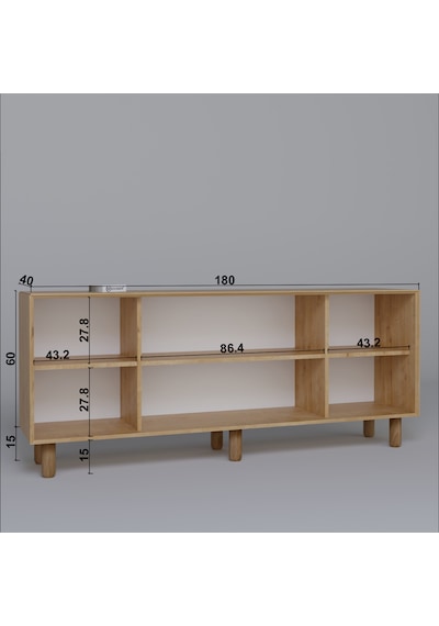 Bohem Serisi Natura Pvc Hasır Desen Ceviz - Meşe Konsol Safir Meşe