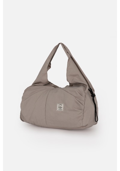 İcone Bag Icone Pliseli Fermuarlı Yoga Çantası, Fitness Çantası, Gym Heybe Görünümlü Pliseli Spor Çantası Bej