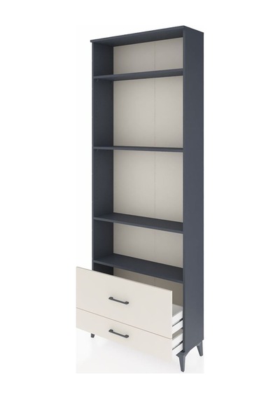 Arges Dolap 4 Raflı 2 Çekmeceli 88x30x243 Antrasit-aytaşı Antrasit