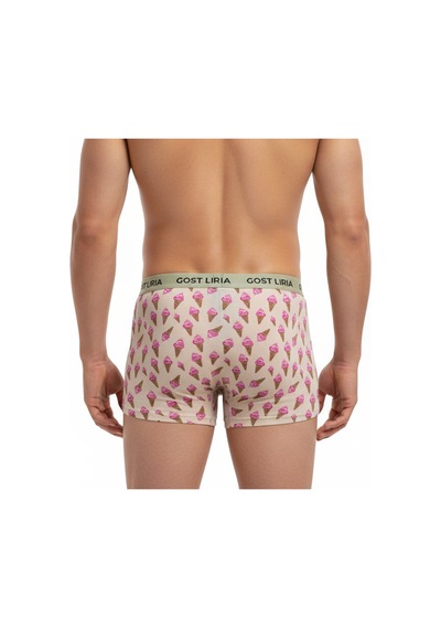 Gost Liria- İce Cream Desenli Erkek Boxer Ekru