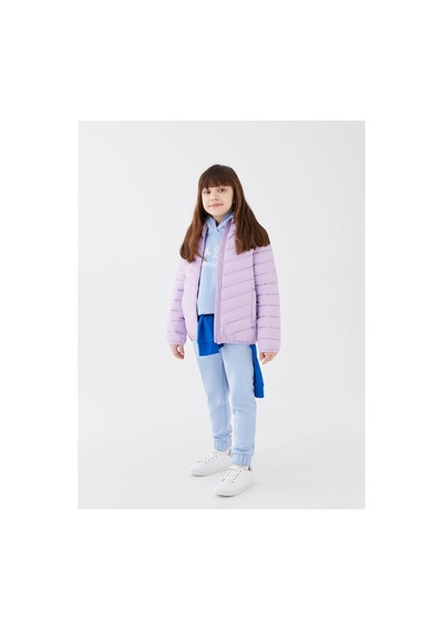 LC Waikiki Kapüşonlu Basic Kız Çocuk Şişme Mont LİLA