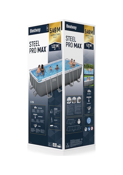 Bestway 56465 Steel Pro Max Prefabrik Yer Üstü Havuz Seti 5,49 M X 2,74 M X 1,22 M