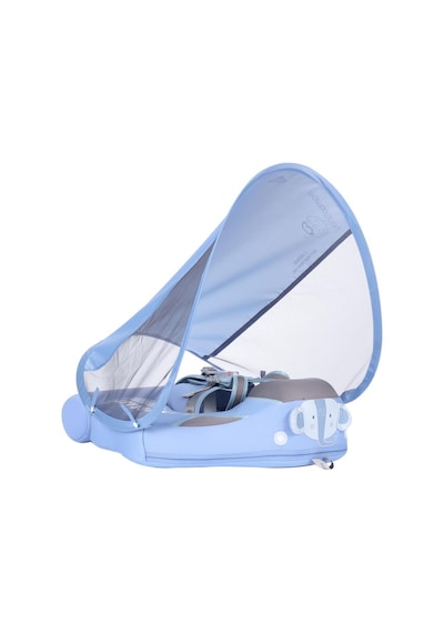 Mambobaby Yüzme Simidi - Mavi Fil, Emniyetli, Gölgelikli Ve Ayak Destekli