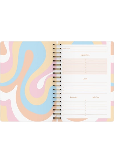 Süresiz Planlayıcı Spiralli Ajanda Defter Lotus 17x24 Cm Çok Renkli