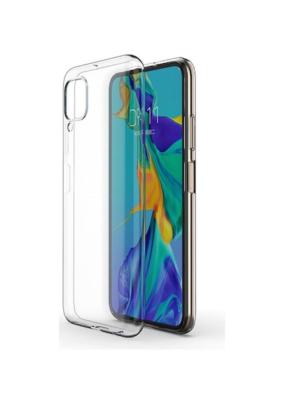 Huawei P40 Lite Kılıf Lüx Kamera Korumalı Şeffaf Silikon Kılıf Şeffaf