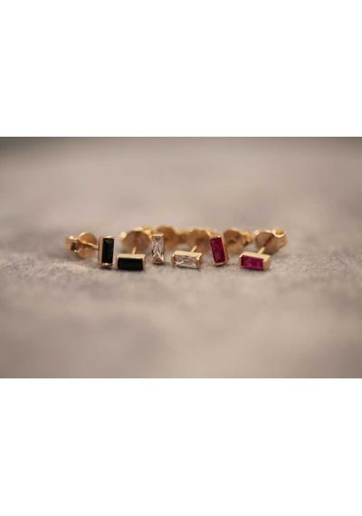 Reis Kuyumculuk T304 Swarovski Taşlı Baget  Küpe Altın  Küpe