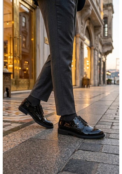 Pierre Cardin 702606 Siyah Rugan Damat Ayakkabısı Takım Ayakkabısı Erkek Klasik Ayakkabı