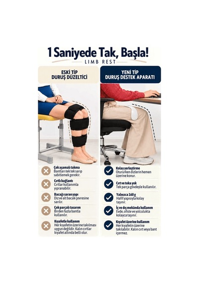 Lımb Rest Postür Düzeltici Dik Oturma Aparatı Duruş Düzeltici Diz Aparatı S