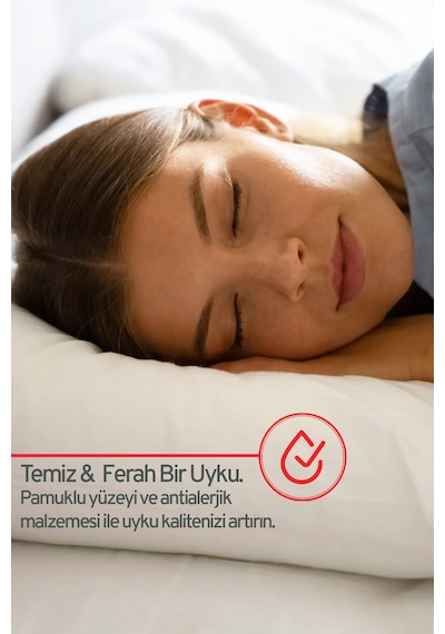 1 Adet Silikon Elyaf Nonwoven Yıkanabilir Antialerjik Vakumlu Yastık Seti 50x70cm 600 Gr Çok Renkli