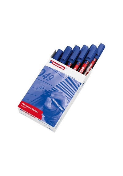 330 Permanent Markör Mavi - 10 Kalem - 1-5 Mm Kesik Uçlu Çok Renkli