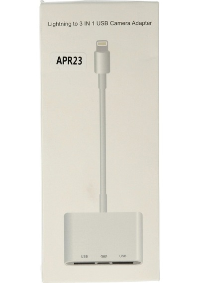 Newface Apr23 Apple Uyumlu iPhone Otg 3in1 - Beyaz Beyaz